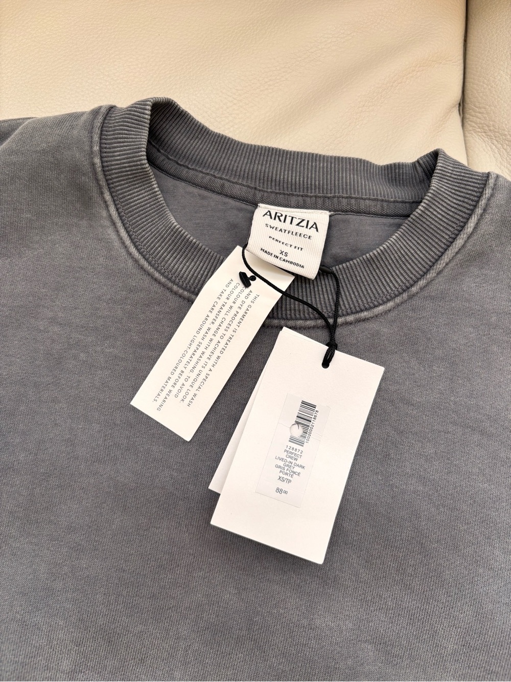 Aritzia Sweatfleece Crewneck Sweatshirt in Faded Gray